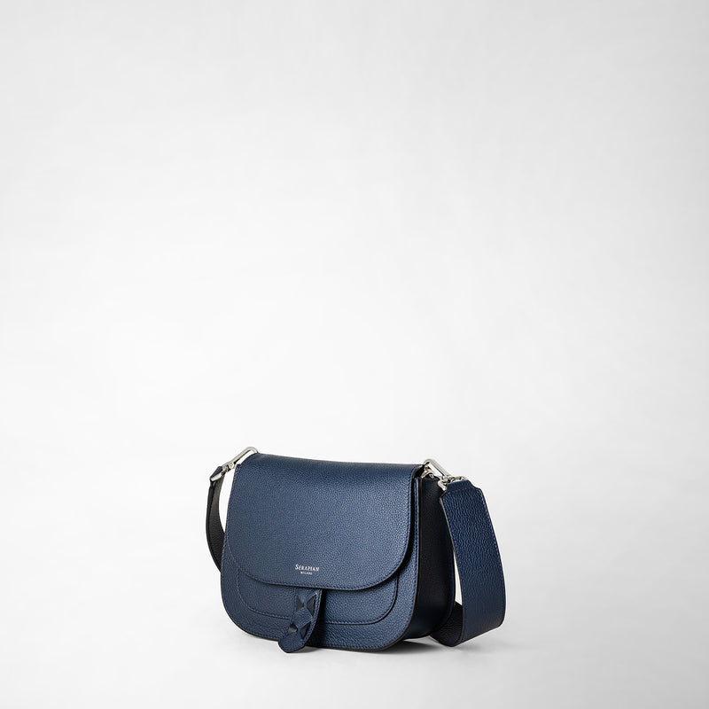 Serapian Borsa luna crossbody in pelle rugiada blue navy Promozione Limitata