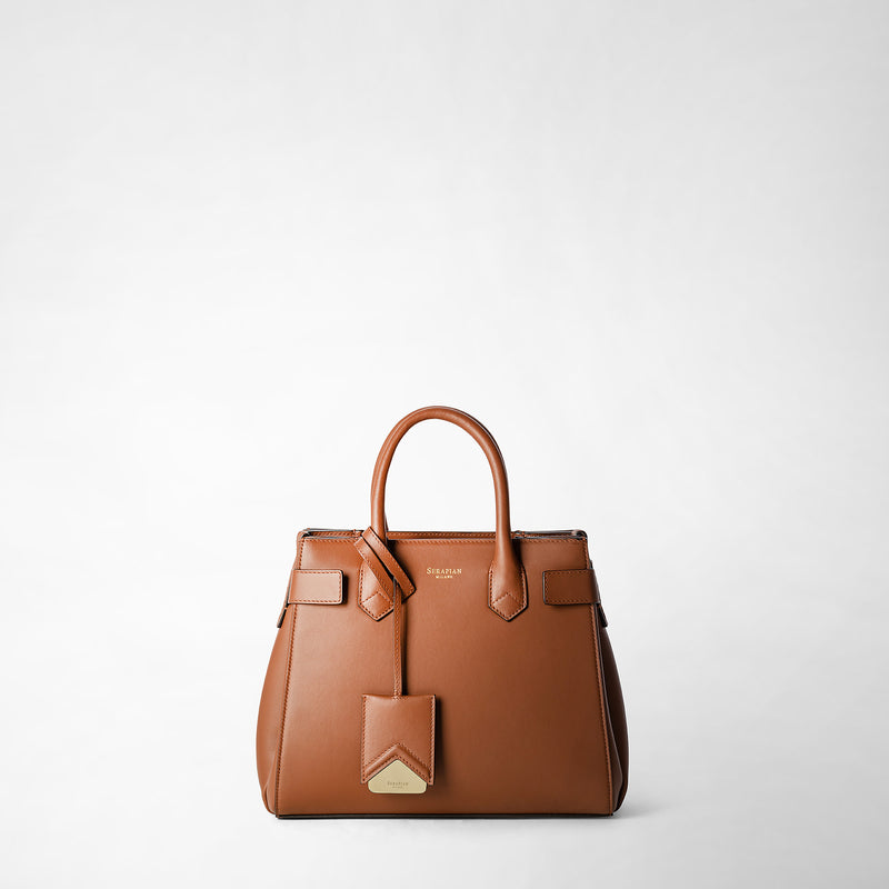 Serapian Meline' handbag in seta leather cuoio Shopping Online