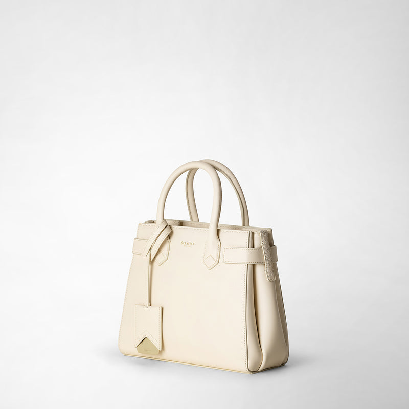 Serapian Meline' handbag in seta leather cream Prezzo Ridotto