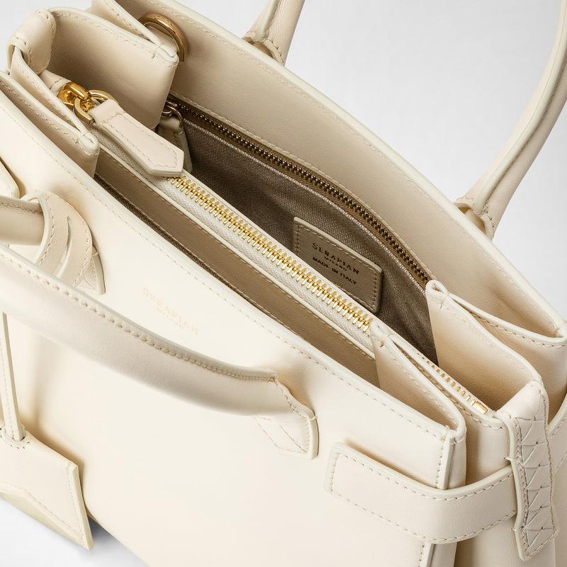 Serapian Meline' handbag in seta leather cream Prezzo Ridotto