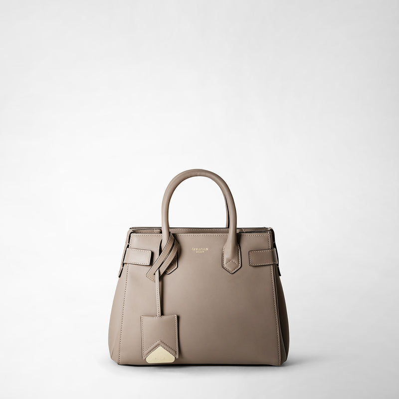 Serapian Meline' handbag in seta leather sahara Convenienza