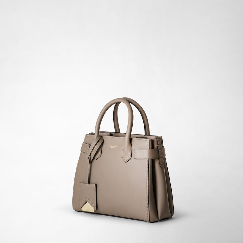 Serapian Meline' handbag in seta leather sahara Convenienza