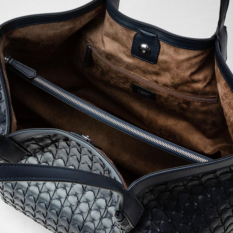 Serapian Secret tote bag in mosaico navy blue Saldi