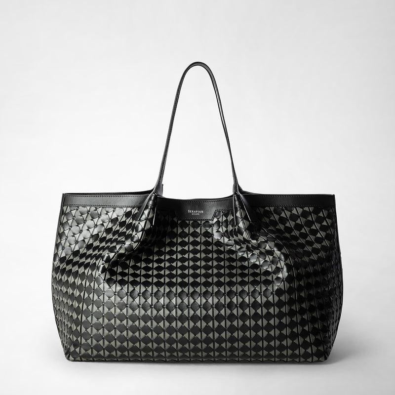 Serapian Secret tote bag in mosaico black asphalt Offerte