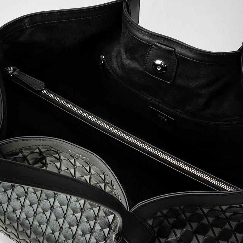 Serapian Secret tote bag in mosaico black asphalt Offerte