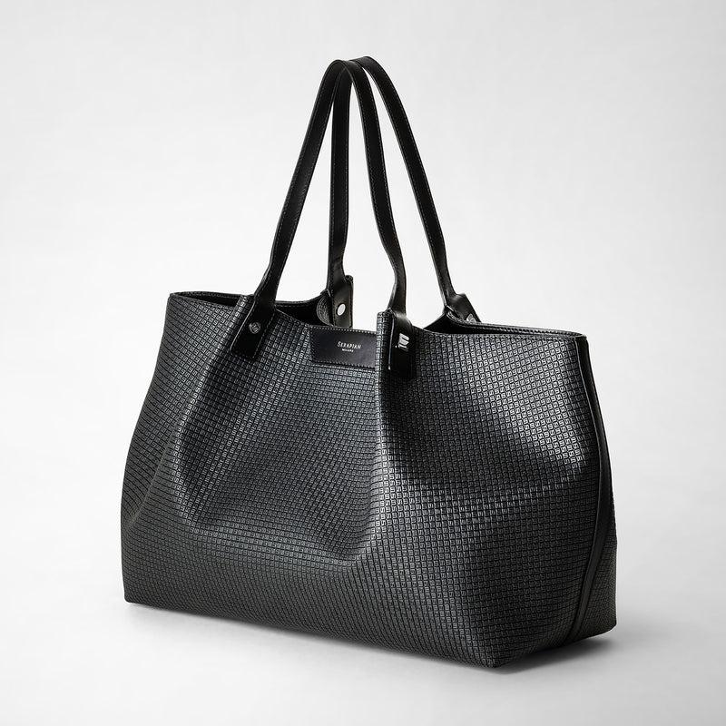 Serapian Tote bag secret in stepan asfalto-nero Vendita Calda