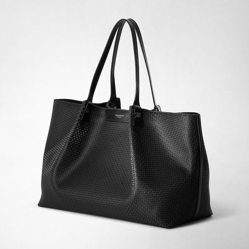 Serapian Tote bag secret in stepan nero-nero eclissi I Più Venduti
