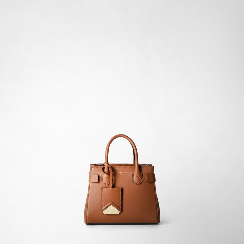 Serapian Mini meline' handbag in seta leather cuoio Moda
