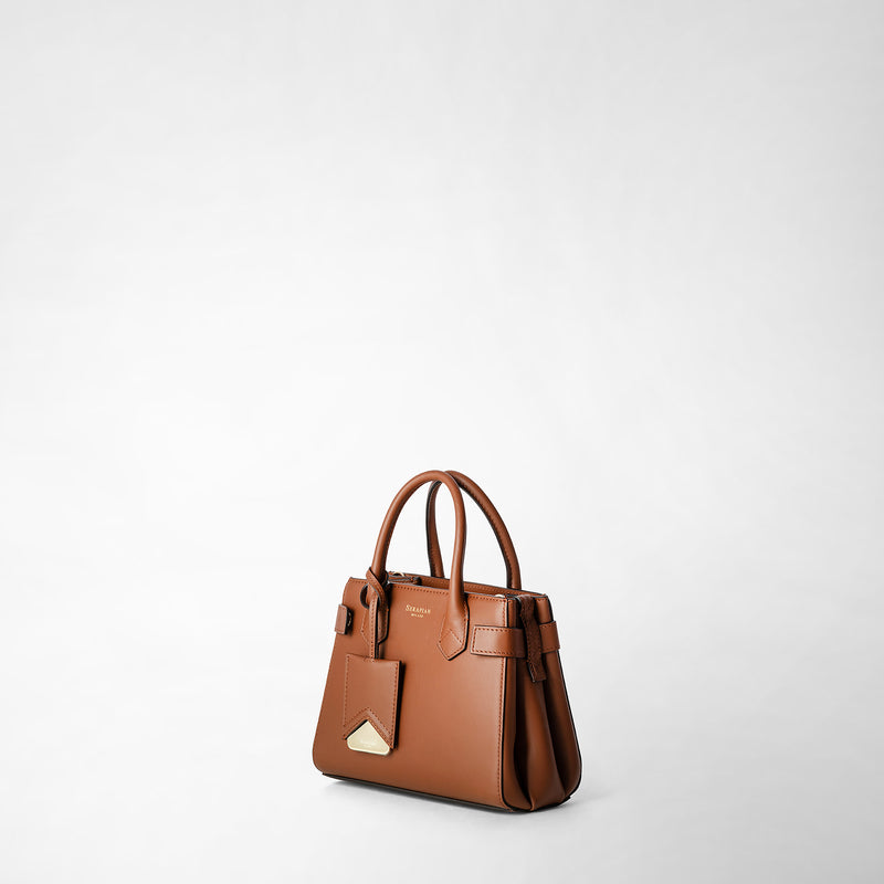 Serapian Mini meline' handbag in seta leather cuoio Moda