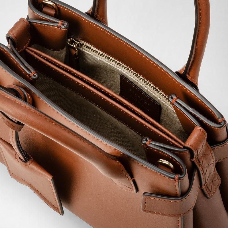 Serapian Mini meline' handbag in seta leather cuoio Moda