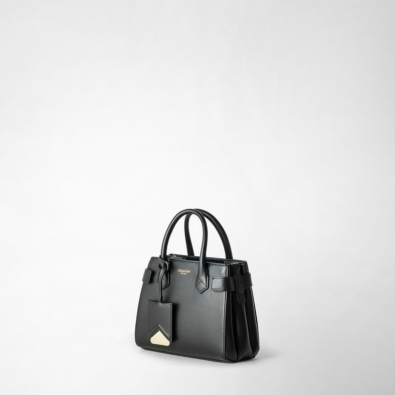 Serapian Mini meline' handbag in seta leather black 2025