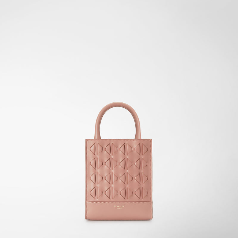 Serapian Borsa 1928 tote mini in mosaico blush Nuovo