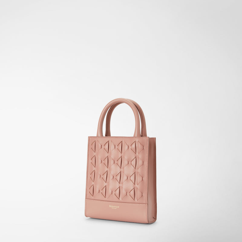 Serapian Borsa 1928 tote mini in mosaico blush Nuovo