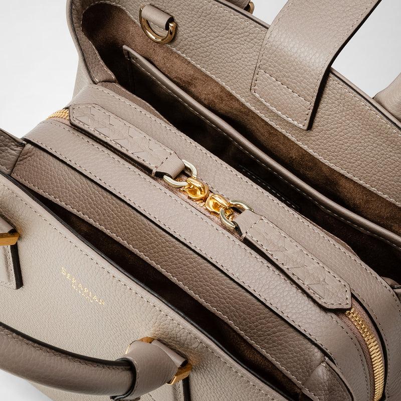 Serapian small luna handbag in rugiada leather sahara Vendita