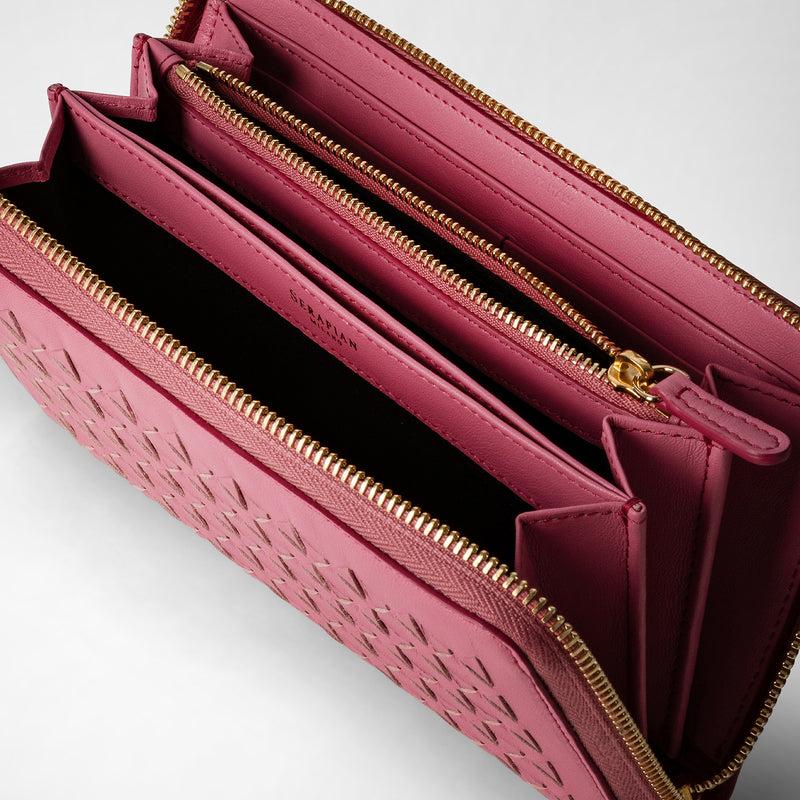 Serapian Zip-around wallet in mosaico petal Qualità Garantita