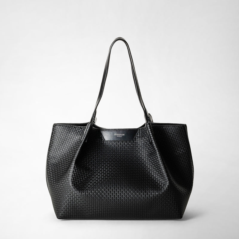 Serapian Tote bag secret piccola stepan nero-nero eclissi Outlet