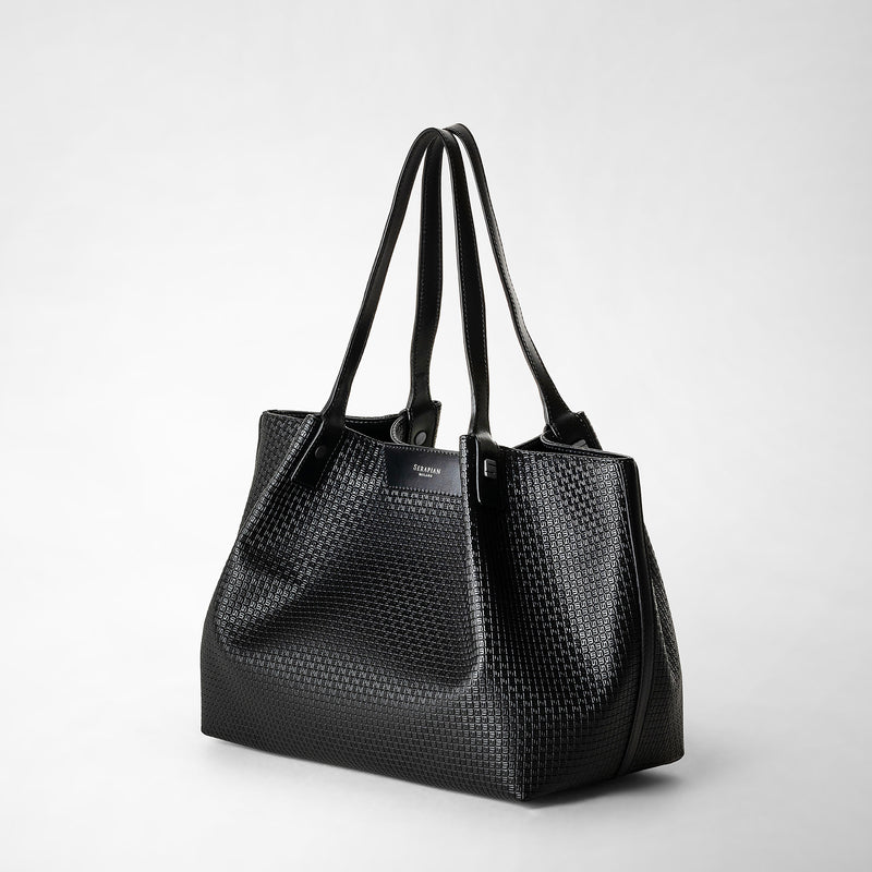 Serapian Tote bag secret piccola stepan nero-nero eclissi Outlet