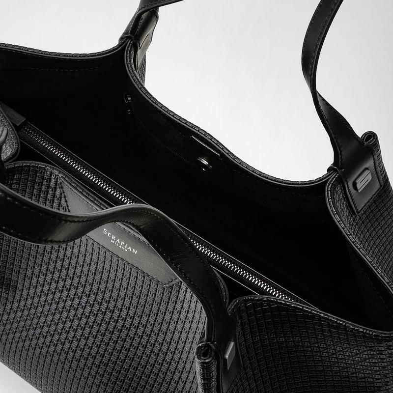 Serapian Tote bag secret piccola stepan nero-nero eclissi Outlet