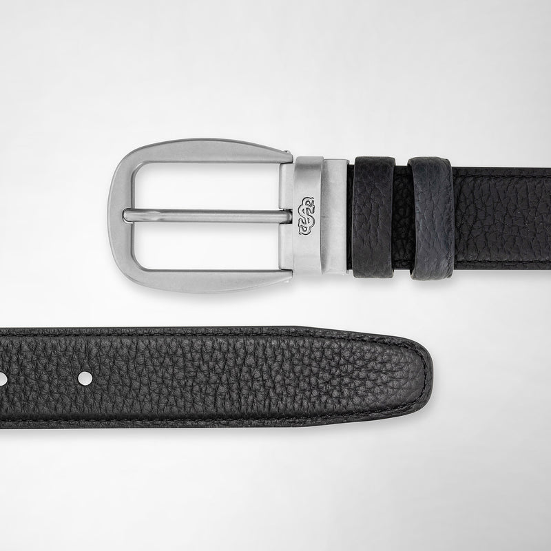Serapian Cintura reversibile in pelle cachemire nero-navy Saldi