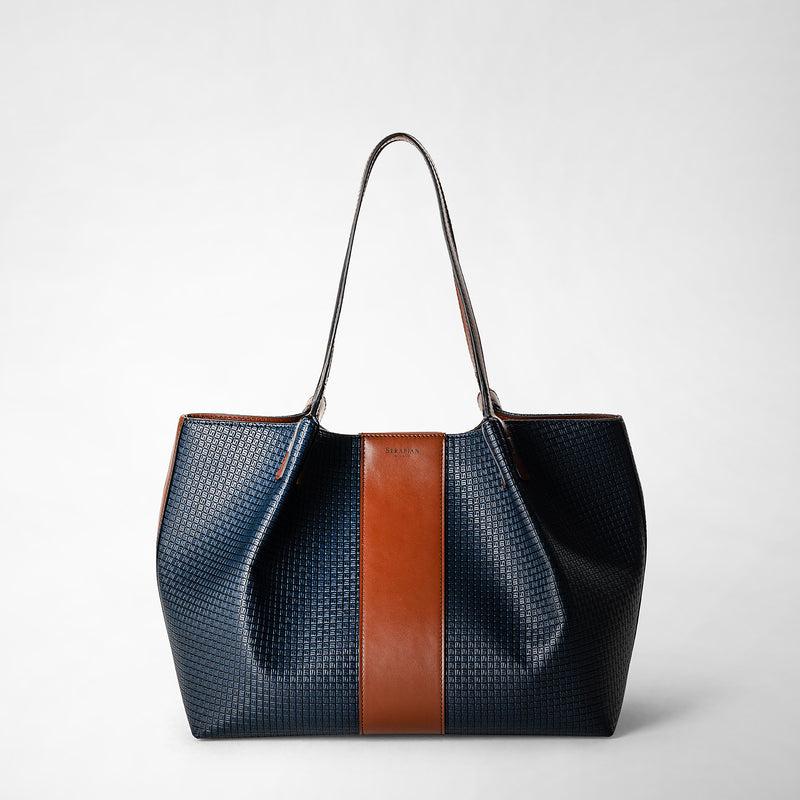 Serapian Borsa shopping secret piccola stepan 72 blu -cuoio Hotsell