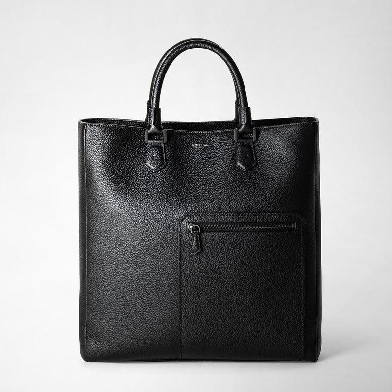 Serapian Quattordici tote bag in cachemire leather eclipse black Vendita Economica