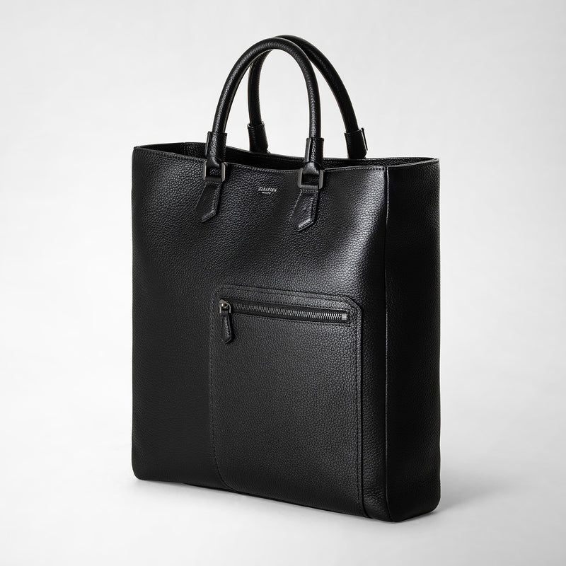 Serapian Quattordici tote bag in cachemire leather eclipse black Vendita Economica