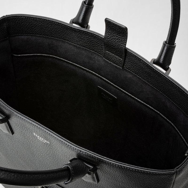 Serapian Quattordici tote bag in cachemire leather eclipse black Vendita Economica