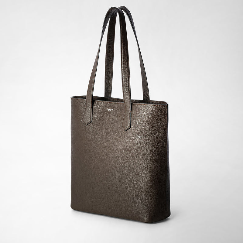 Serapian Day tote bag in cachemire leather espresso Vendite Flash