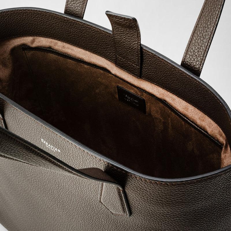 Serapian Day tote bag in cachemire leather espresso Vendite Flash