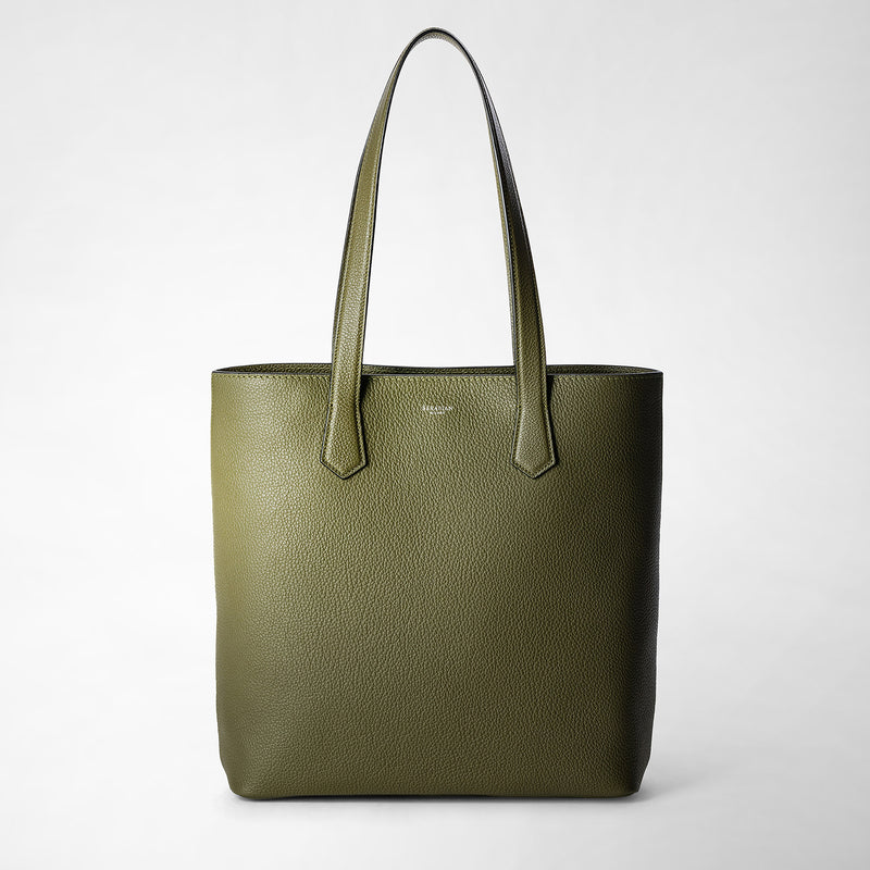 Serapian Day tote bag in cachemire leather olive green Negozio