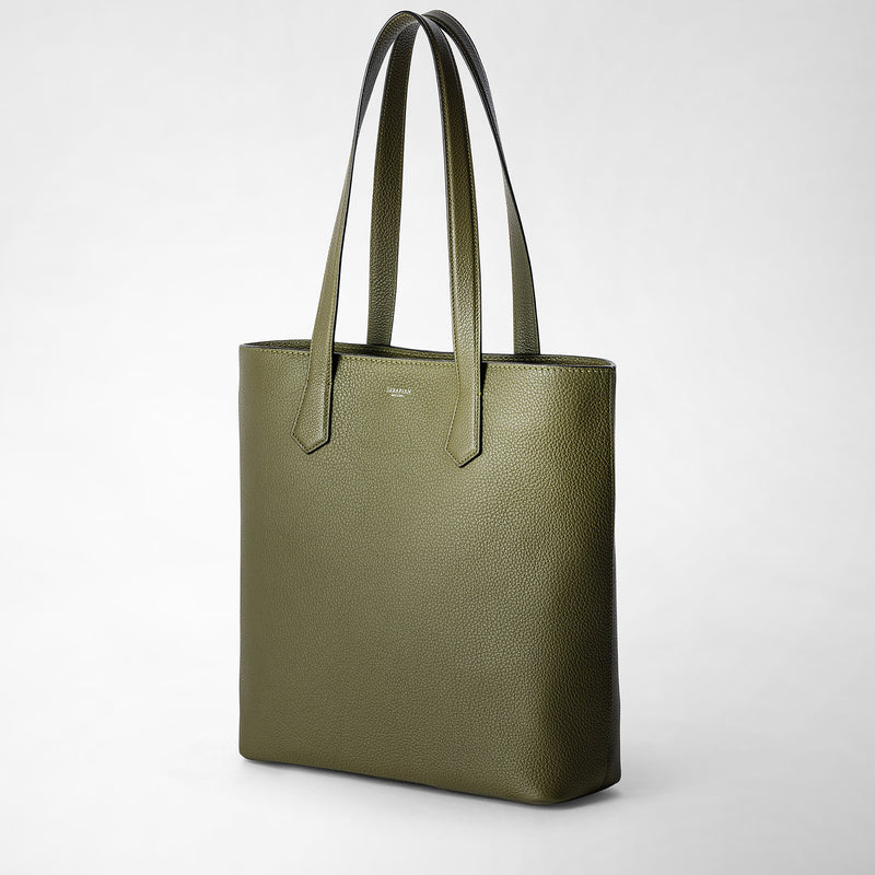 Serapian Day tote bag in cachemire leather olive green Negozio