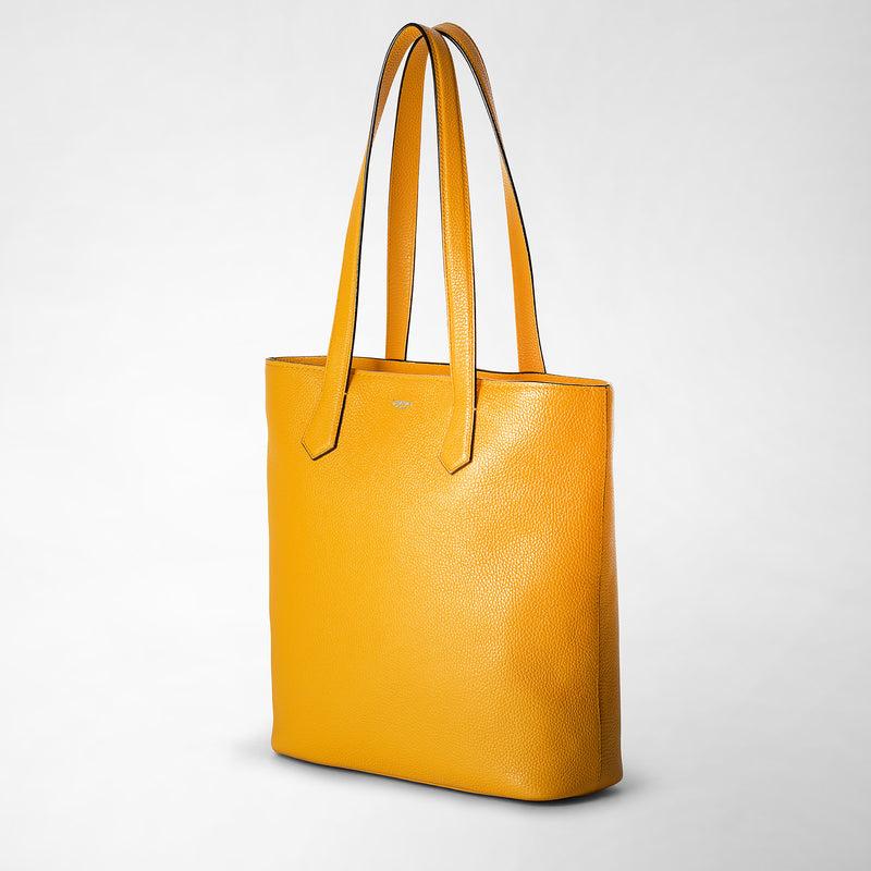Serapian Day tote bag in cachemire leather ochre In Saldo