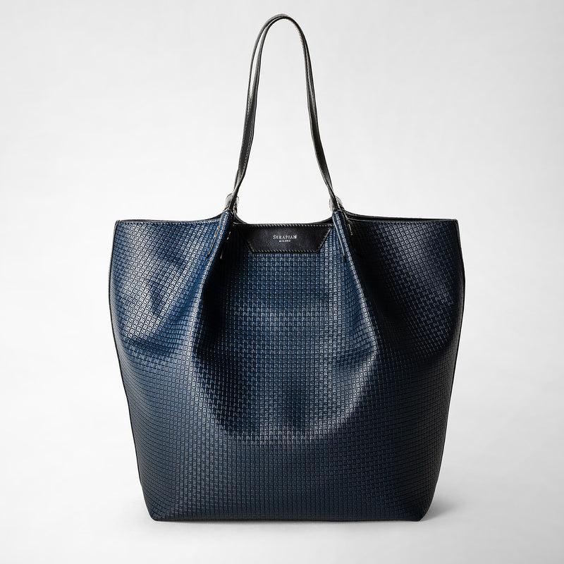 Serapian Vertical secret tote bag stepan blu oceano-nero Moda