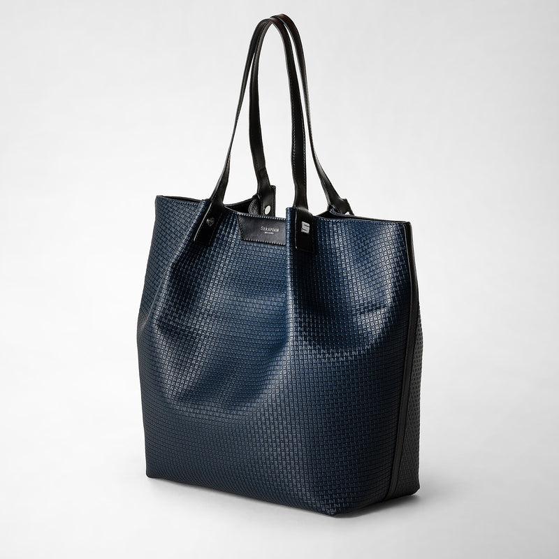 Serapian Vertical secret tote bag stepan blu oceano-nero Moda