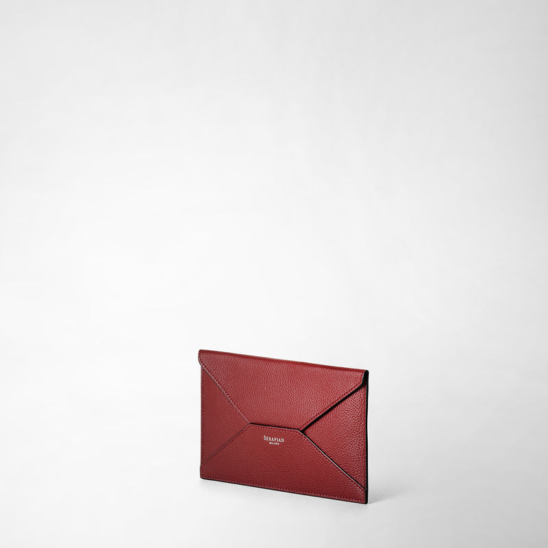 Serapian Pouch in pelle rugiada burgundy Italia