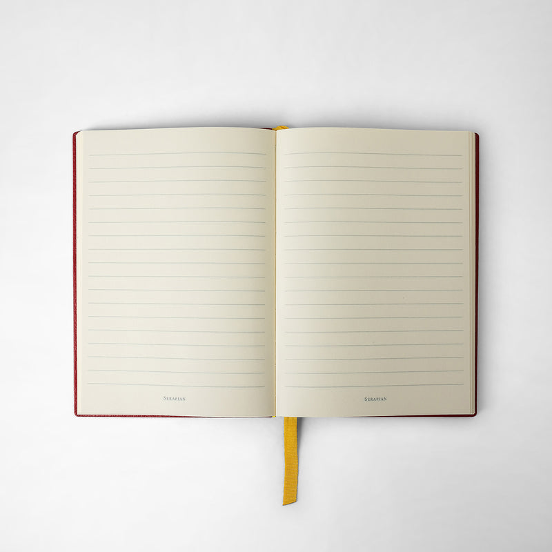 Serapian Notebook in cachemire leather amaranth 2025