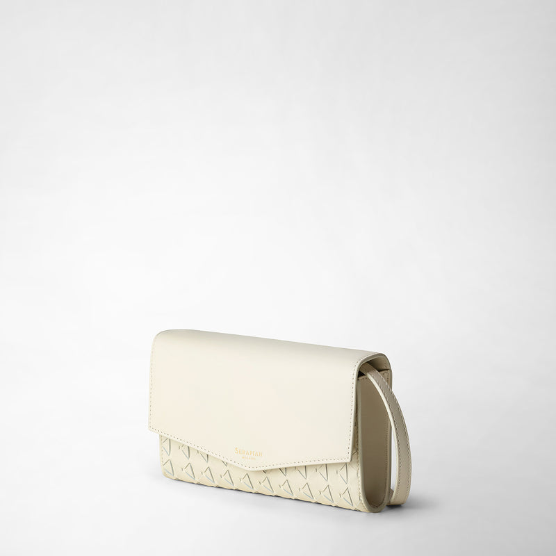 Serapian Clutch con tracolla in mosaico panna Vendita