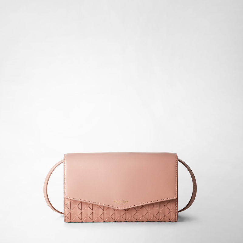 Serapian Clutch con tracolla in mosaico blush Promozione