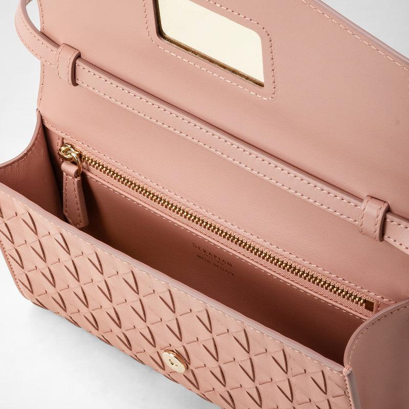 Serapian Clutch con tracolla in mosaico blush Promozione