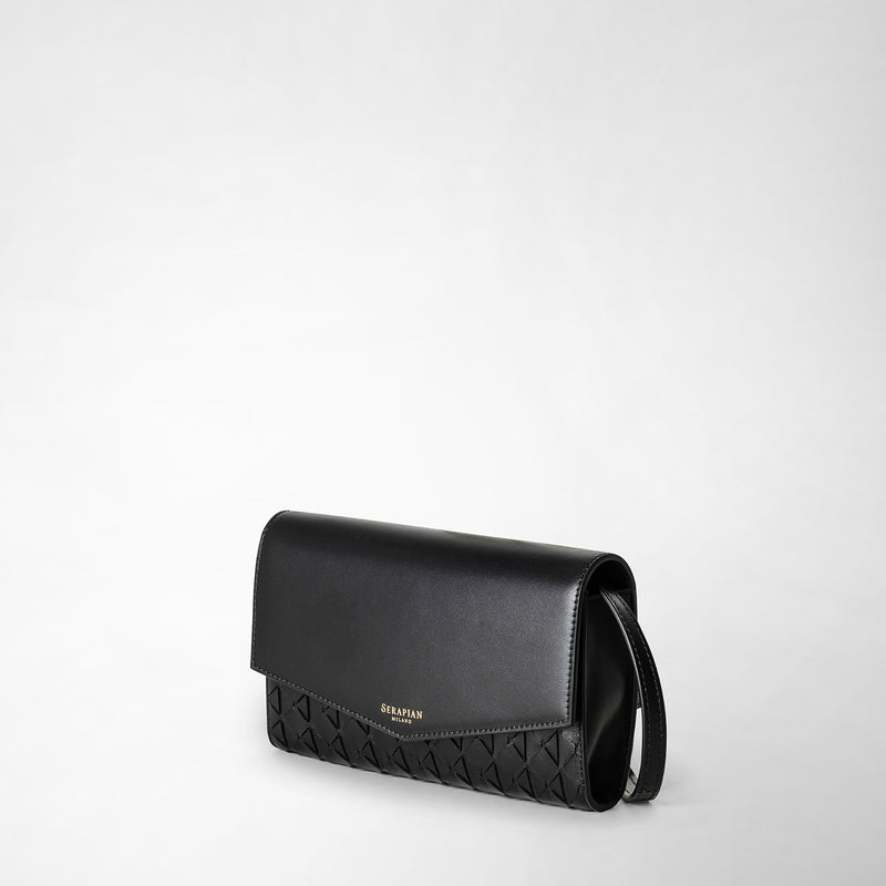 Serapian Clutch con tracolla in mosaico nero Pezzi Unici