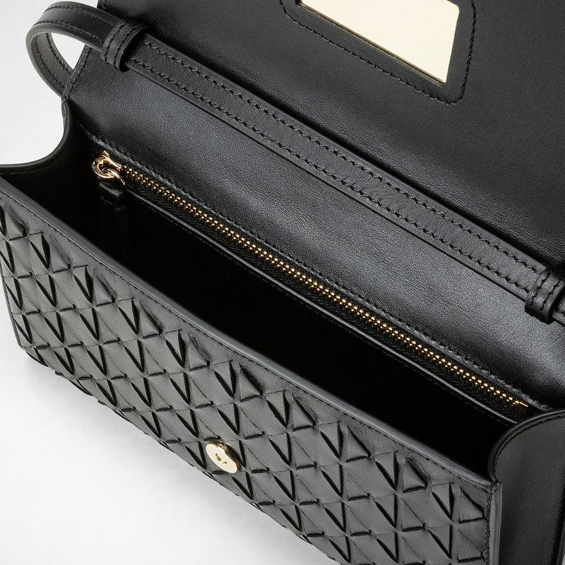 Serapian Clutch con tracolla in mosaico nero Pezzi Unici