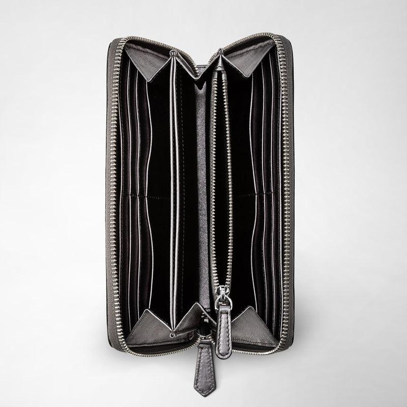 Serapian Zip-around wallet in mosaico ruthenium Vendita Economica