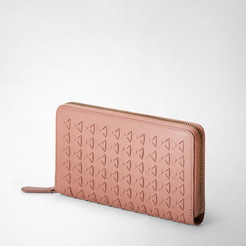 Serapian Portafoglio con zip in mosaico blush Negozio