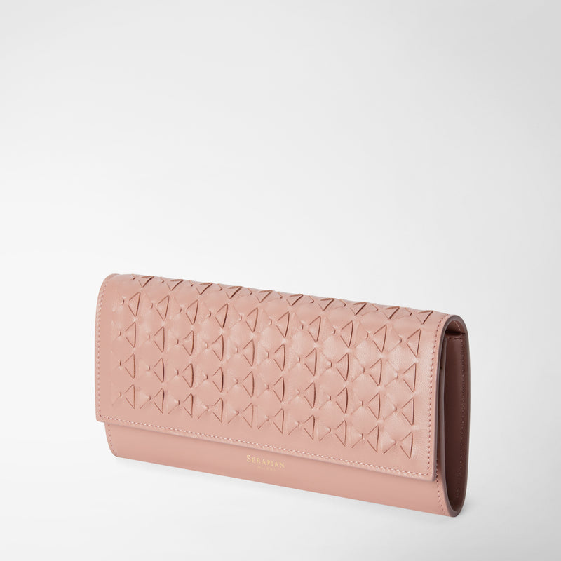 Serapian Portafoglio continental in mosaico blush 2025
