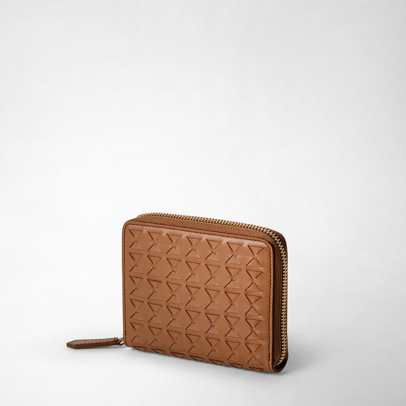 Serapian Mini zip wallet in mosaico tan Spedizione Gratuita