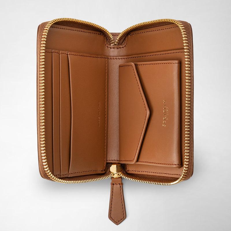 Serapian Mini zip wallet in mosaico tan Spedizione Gratuita