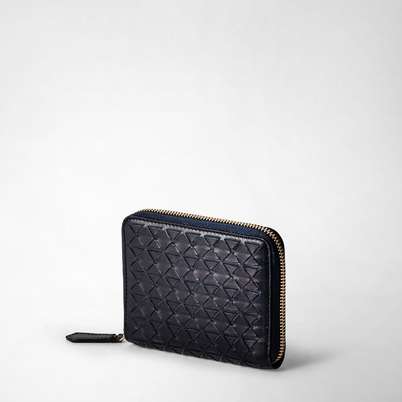 Serapian Mini zip wallet in mosaico midnight blue Qualità Garantita