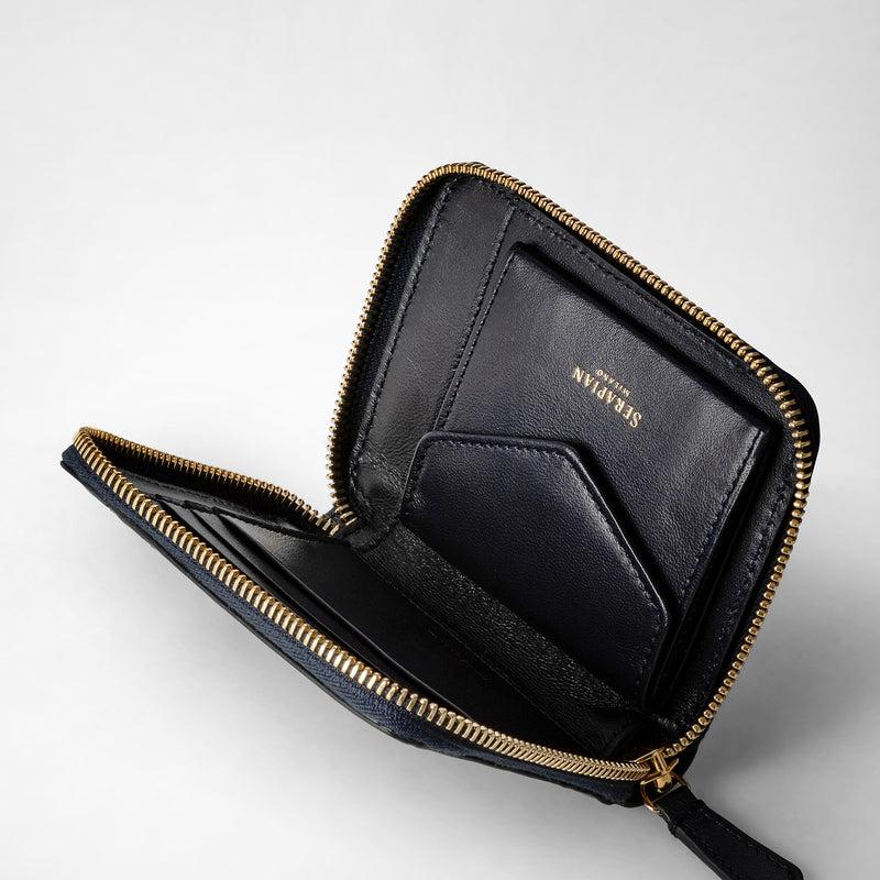 Serapian Mini zip wallet in mosaico midnight blue Qualità Garantita