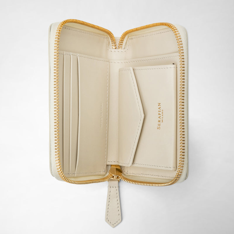 Serapian Portafoglio mini con zip in mosaico panna Promozione Limitata