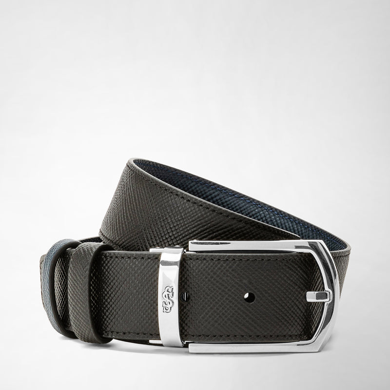 Serapian Cintura reversibile in pelle evoluzione nero-blu Economico